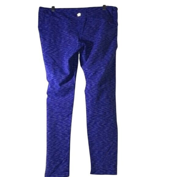 Tuff Athletics Womens Activewear Leggings XL Blue Striped Pattern Nylon Spandex - Picture 3 of 5